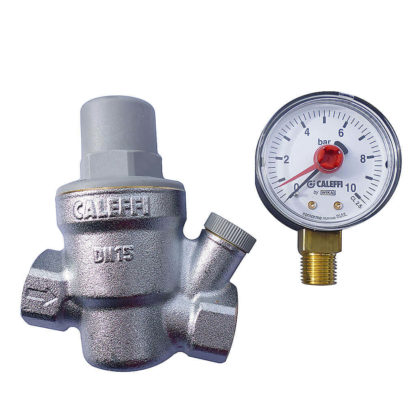 Caleffi Inclined Pressure Reducing Valve Plus Pressure Gauge Separately 533241