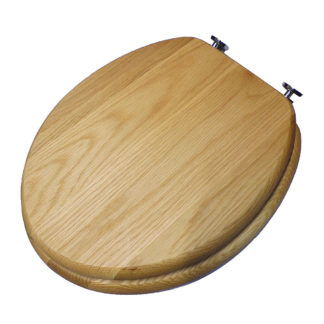 Heritage Oak Toilet Seat with Gold Hinges FOA100 Top