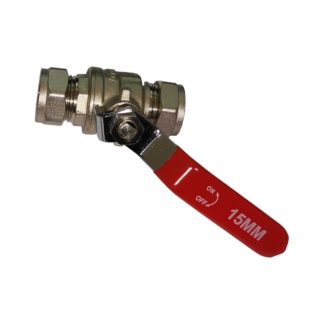 Primaflow Lever Ball Valve 15mm - Red handle Photo