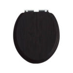 Heritage Black Toilet Seat with Soft Close Chrome Hinges