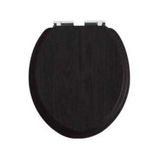 Heritage Black Toilet Seat with Soft Close Chrome Hinges